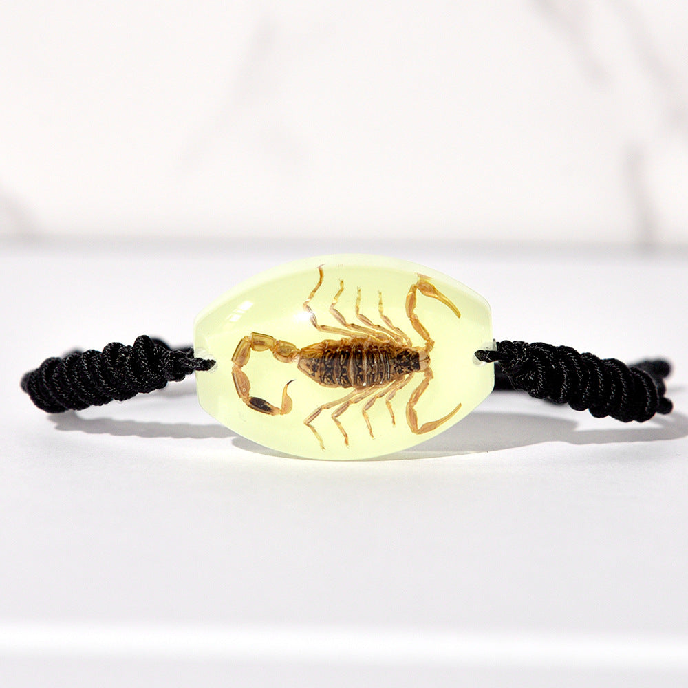 Wholesale High Transparent Resin Insect Amber Woven Bracelet